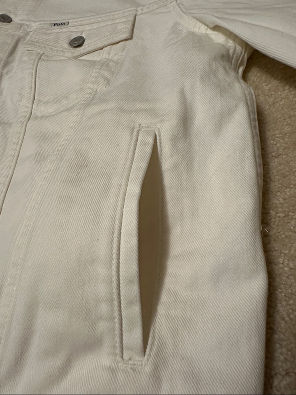 Polo by Ralph Lauren Men's White Denim Trucker Jacket Size L - Picture 9 of 13